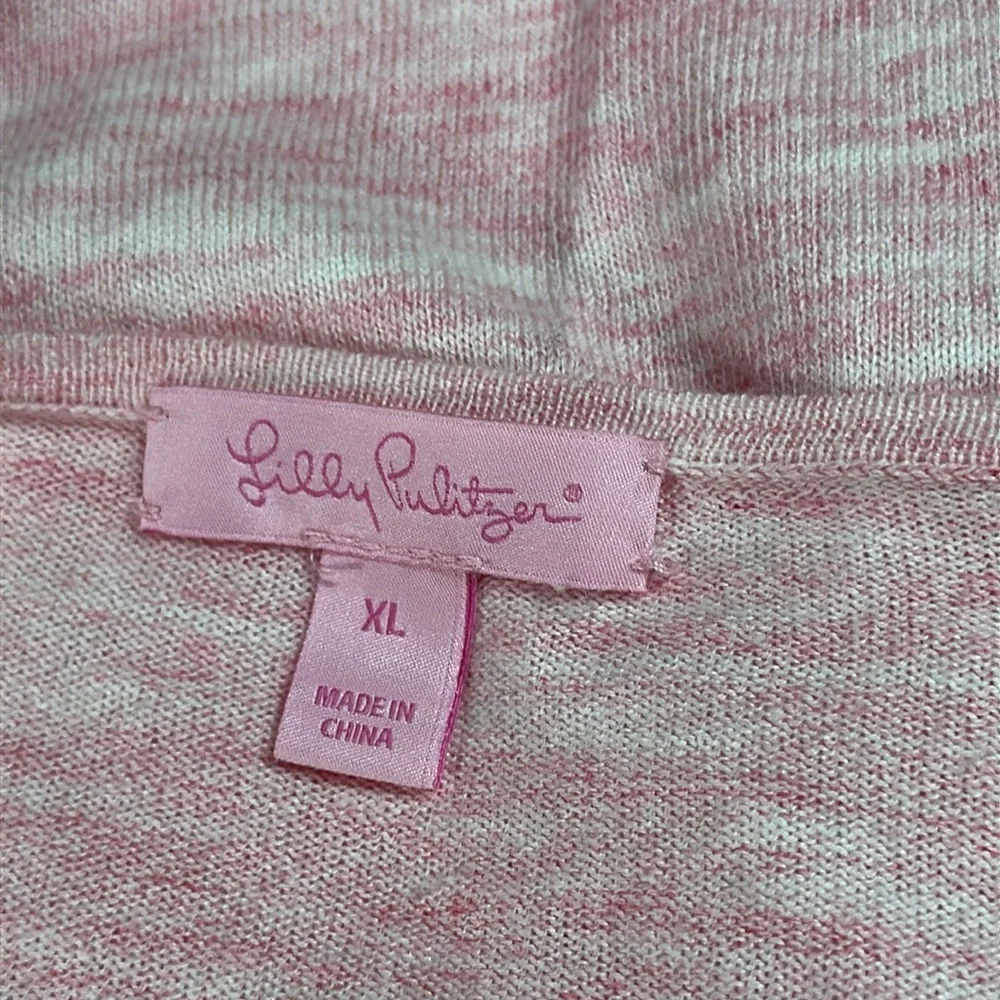 Lilly Pulitzer Pink Ruffled Long Sleeve Sweater Size XL - Picture 5 of 6